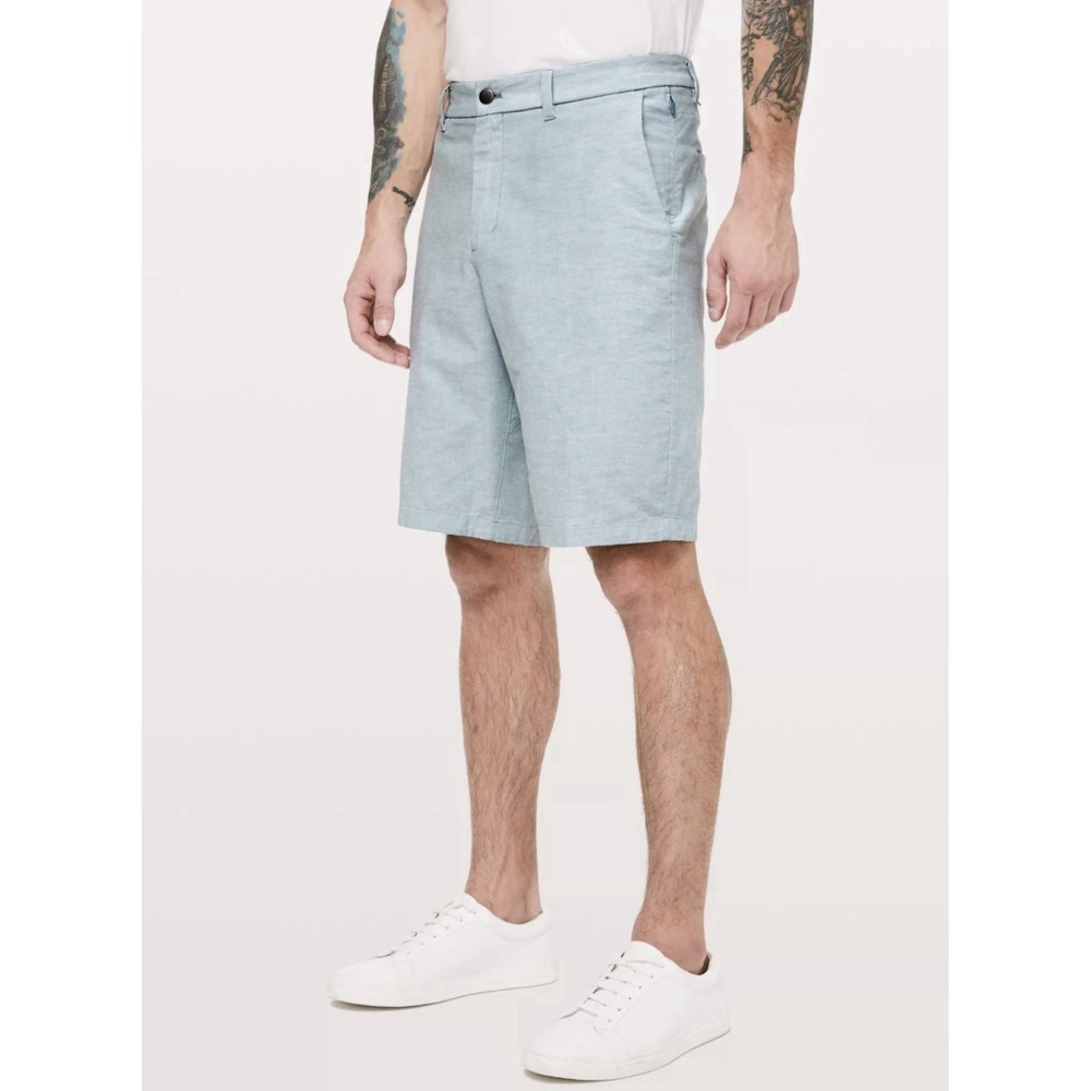 Lululemon Commission Short Relaxed 11" Qwick Oxford Light Blue New Style M7AKAS